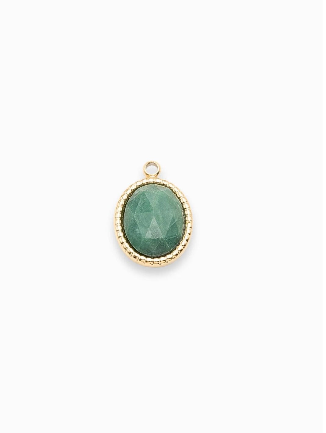 Pendentif ovale cabochon 12*10mm jade africain