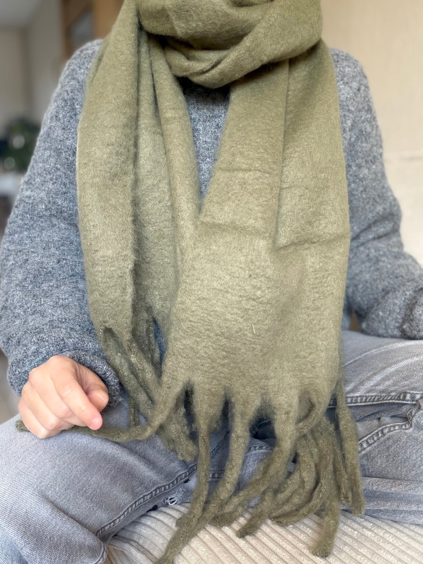 Écharpe kaki Nannette