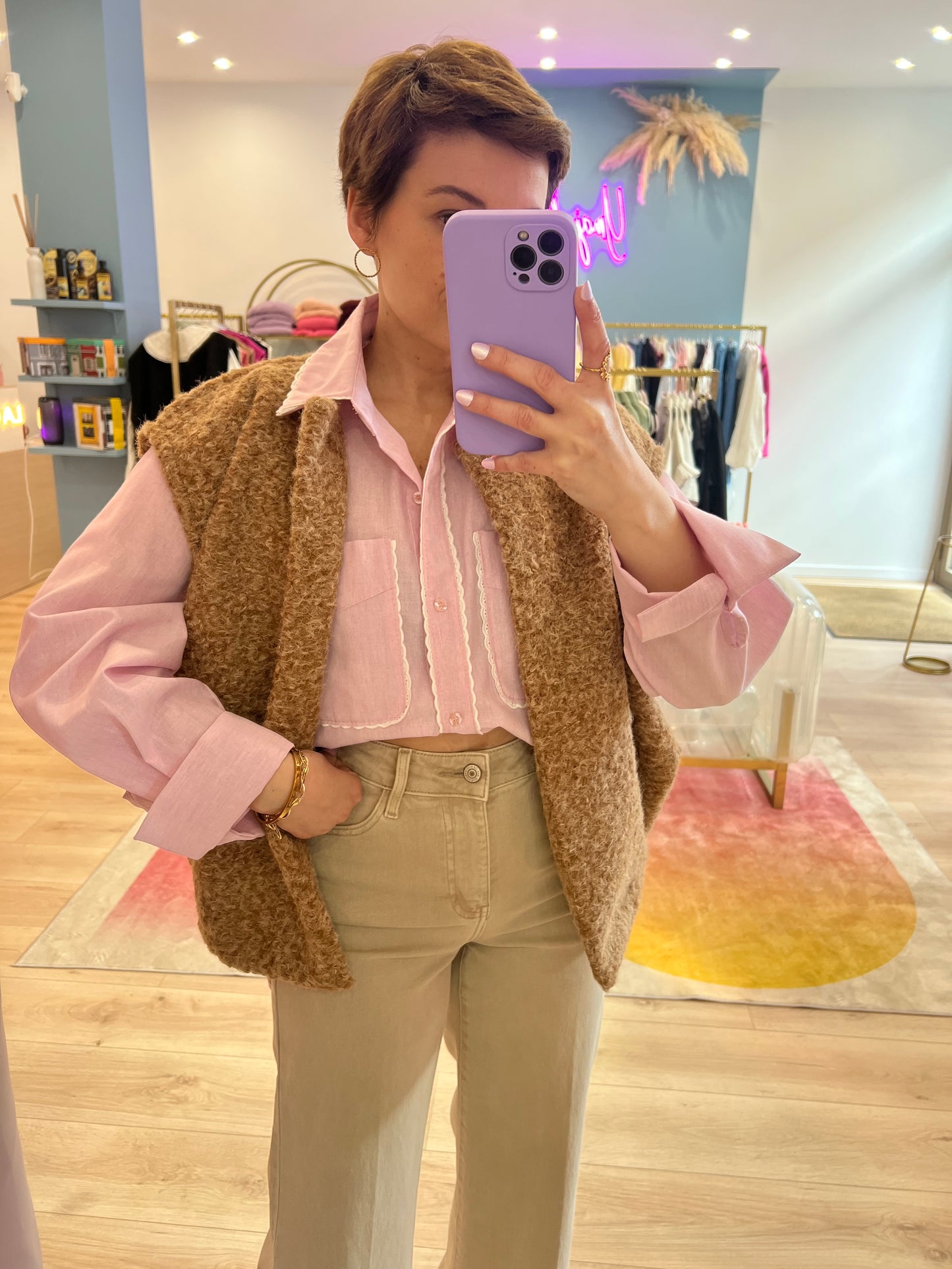 GILET GAB MARRON