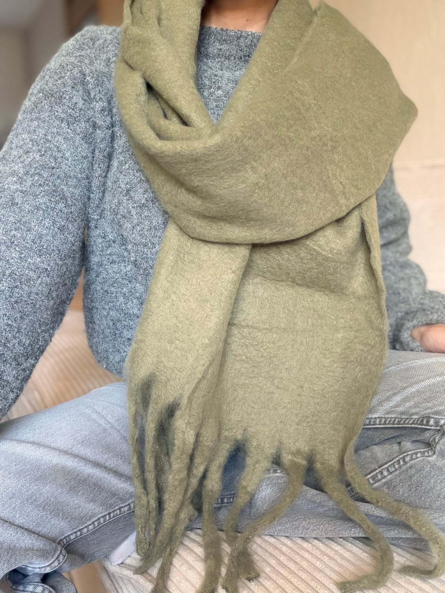 Écharpe kaki Nannette