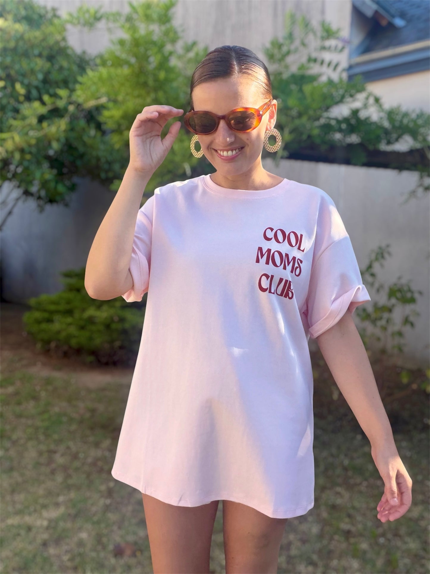 T-SHIRT Rose COOL MOMS CLUB