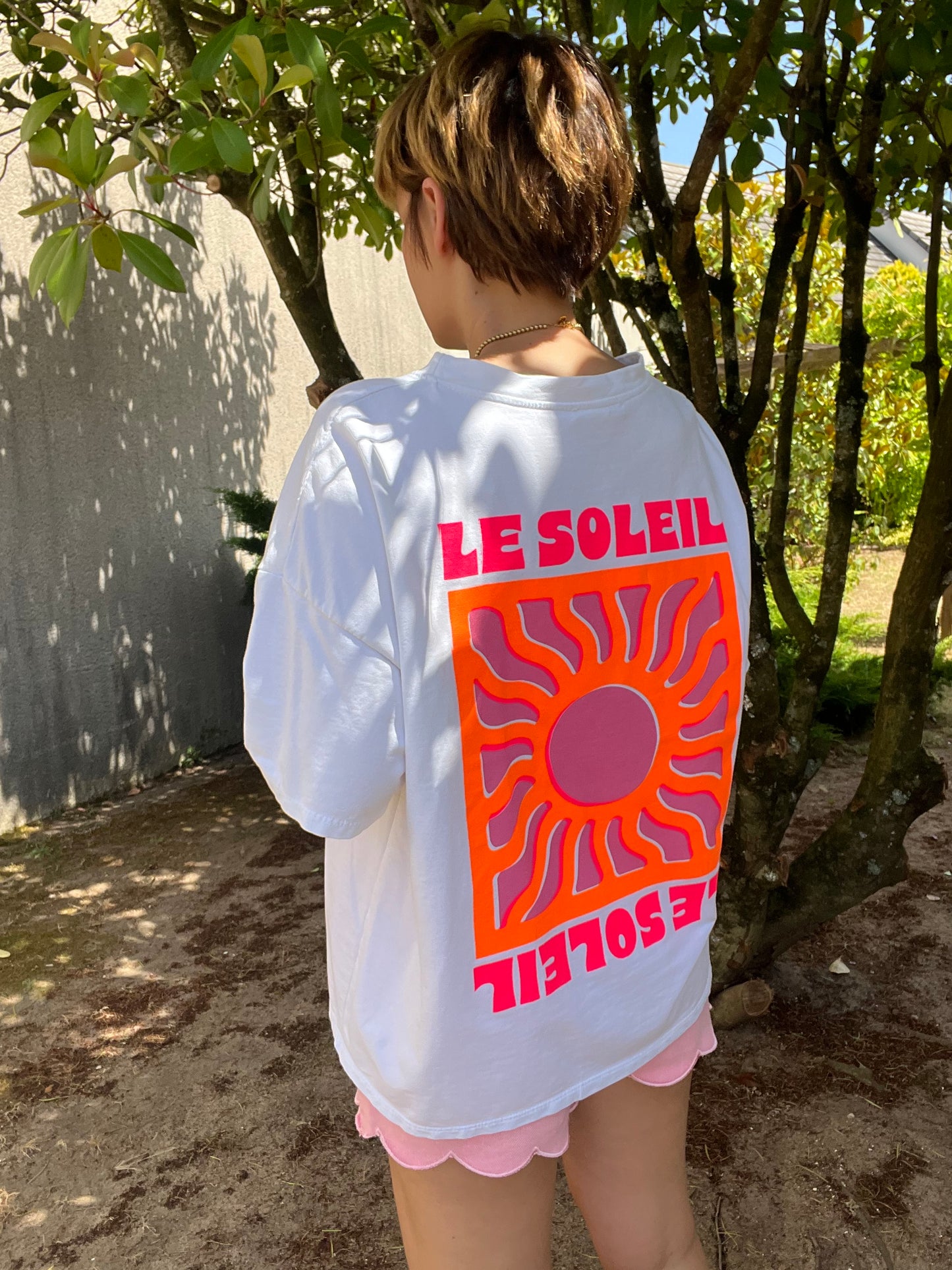 T-shirt Soleil blanc