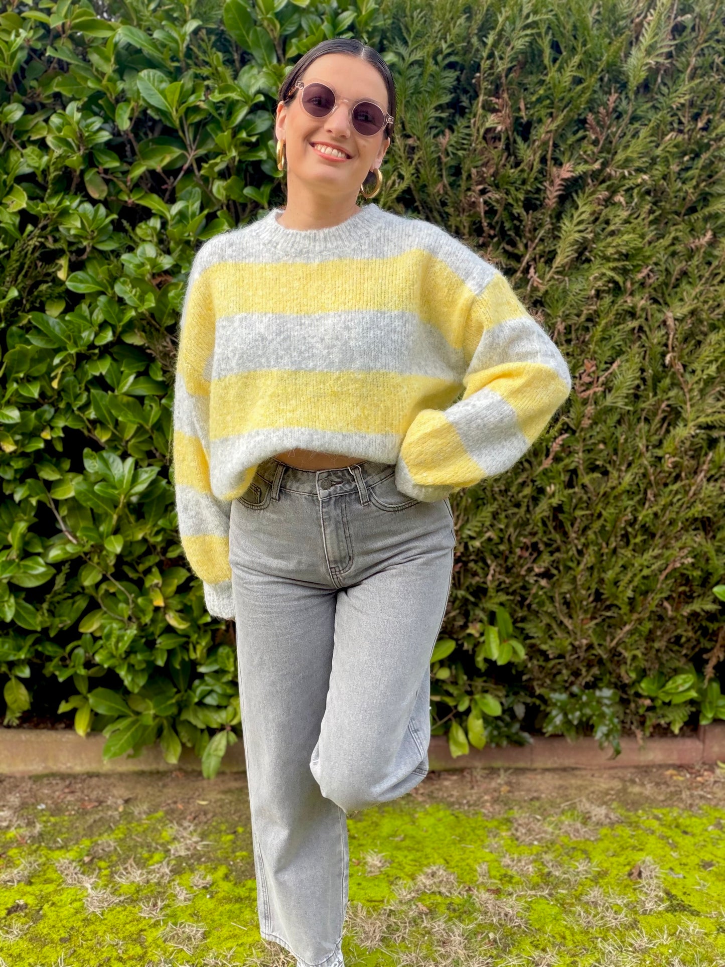 Pull Houna gris/jaune