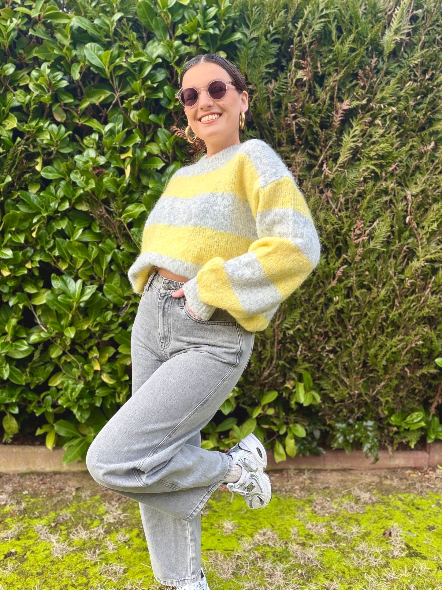 Pull Houna gris/jaune