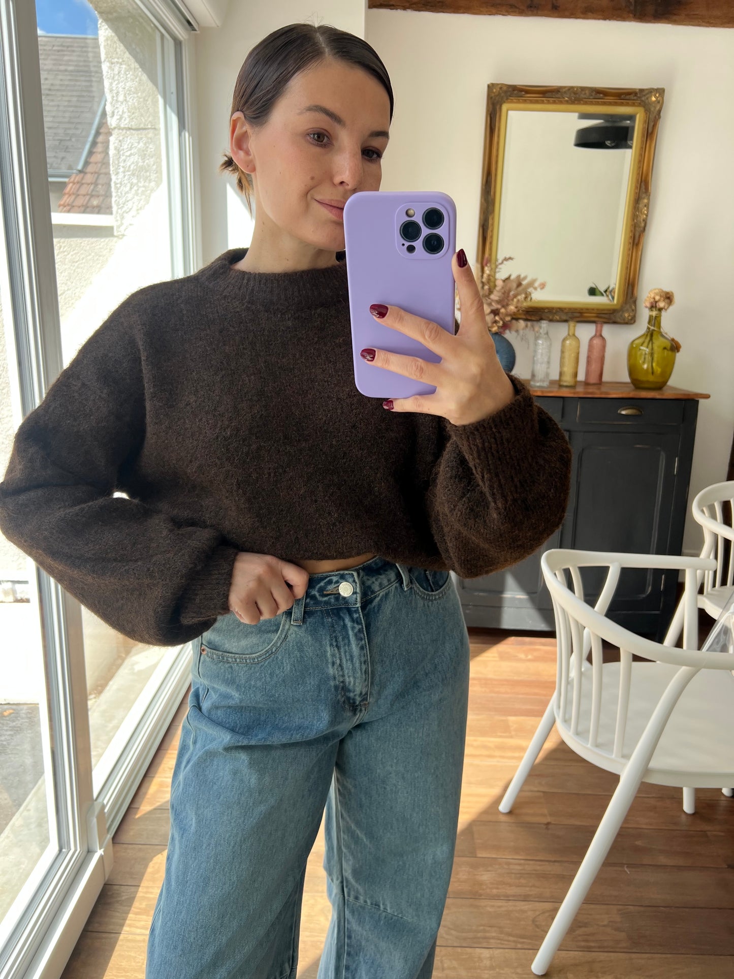Pull marron Henriette