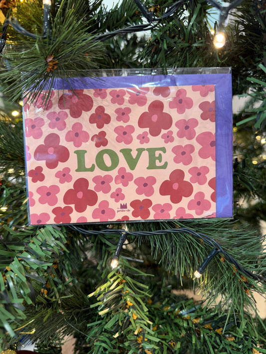 Carte love fleurs