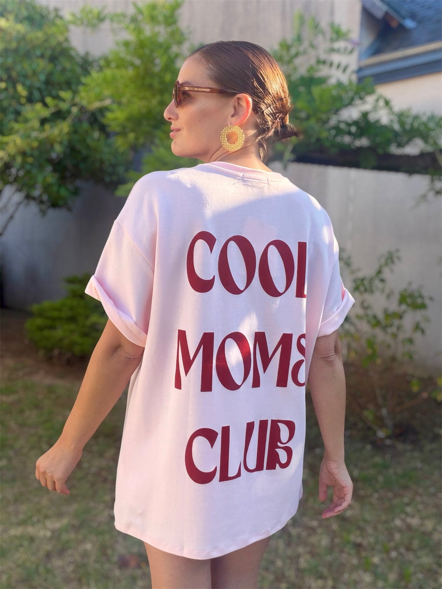T-SHIRT Rose COOL MOMS CLUB