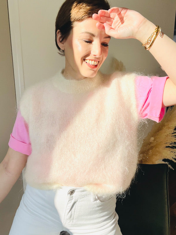 PULL SANS MANCHES ANDREW ECRU