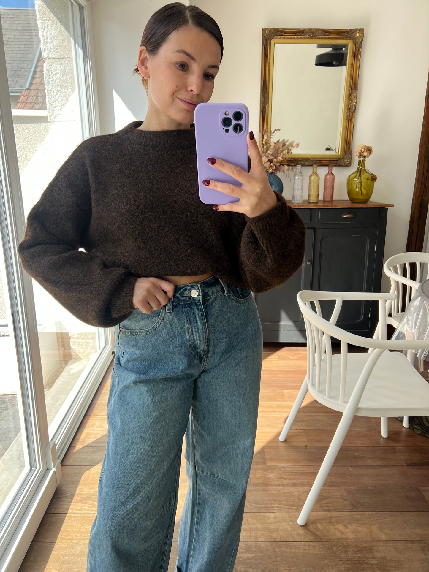 Pull marron Henriette