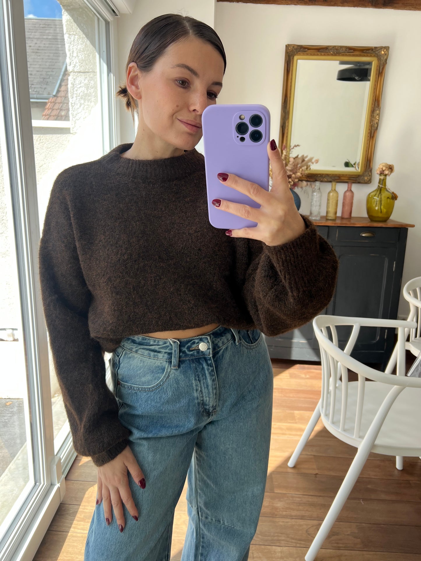 Pull marron Henriette