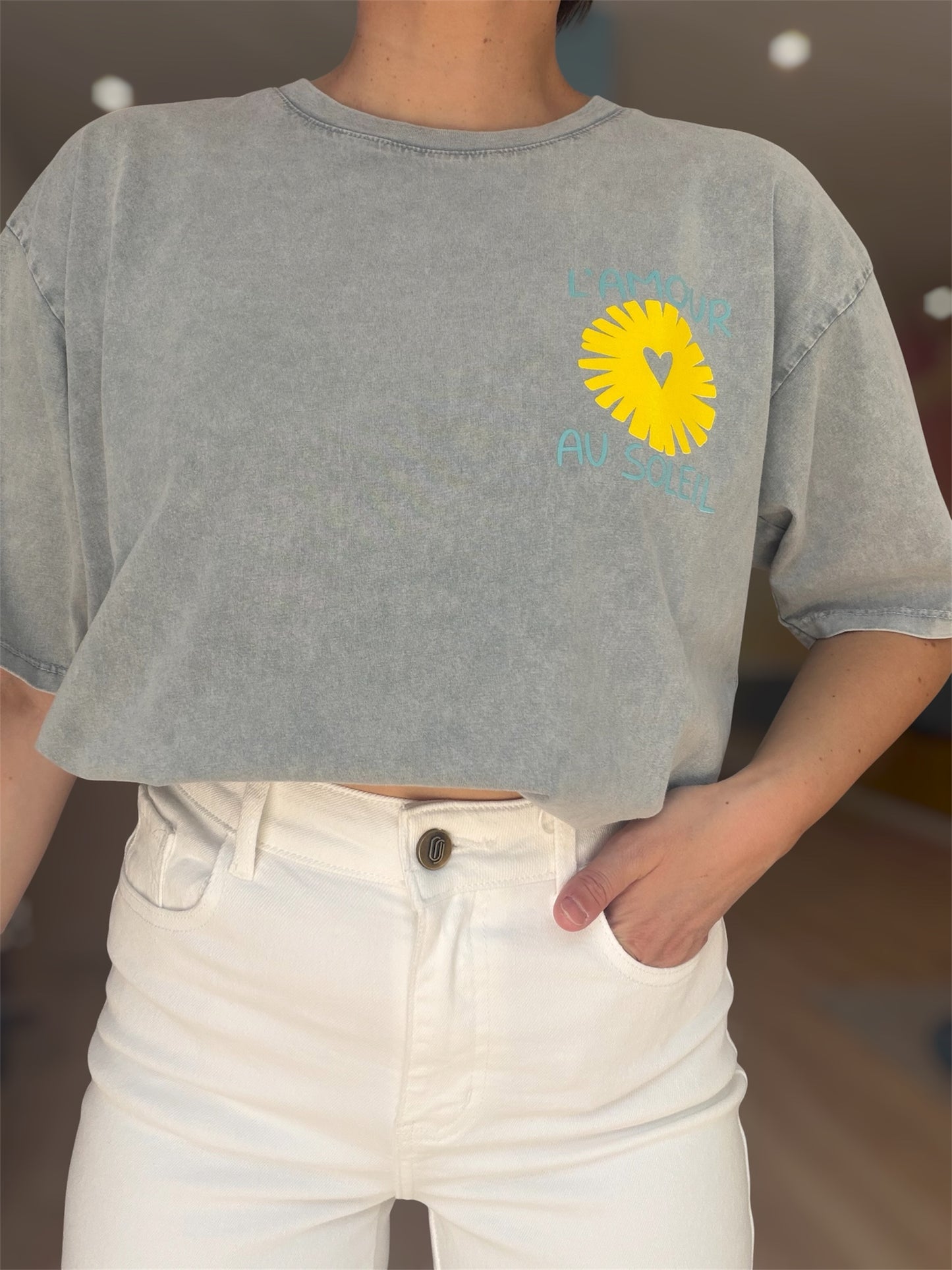 T-Shirt soleil Gris