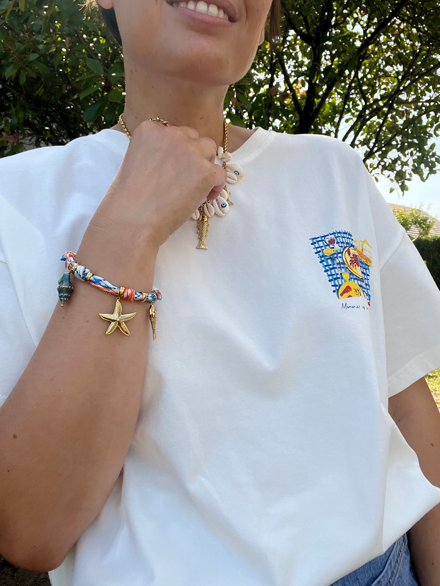 Bracelet coquillage bleu
