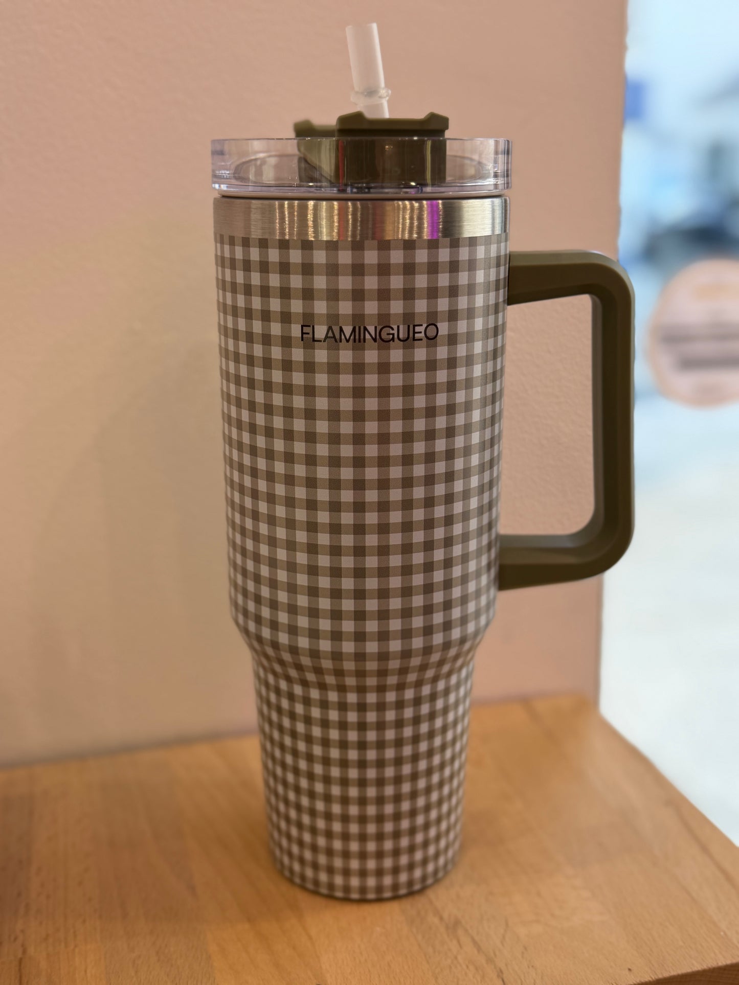 Bouteille isotherme vichy kaki